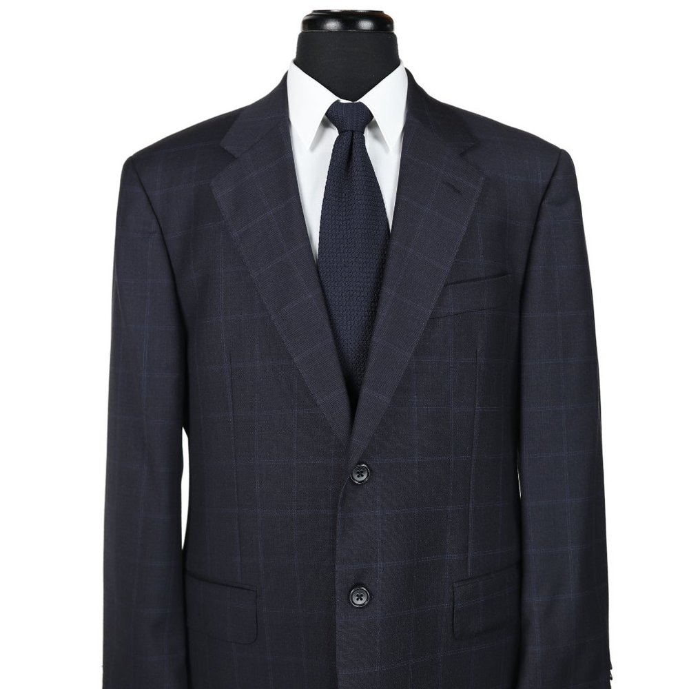 Gianluca Isaia Napoli Wool Suit Blue Windowpane - Picture 2 of 14